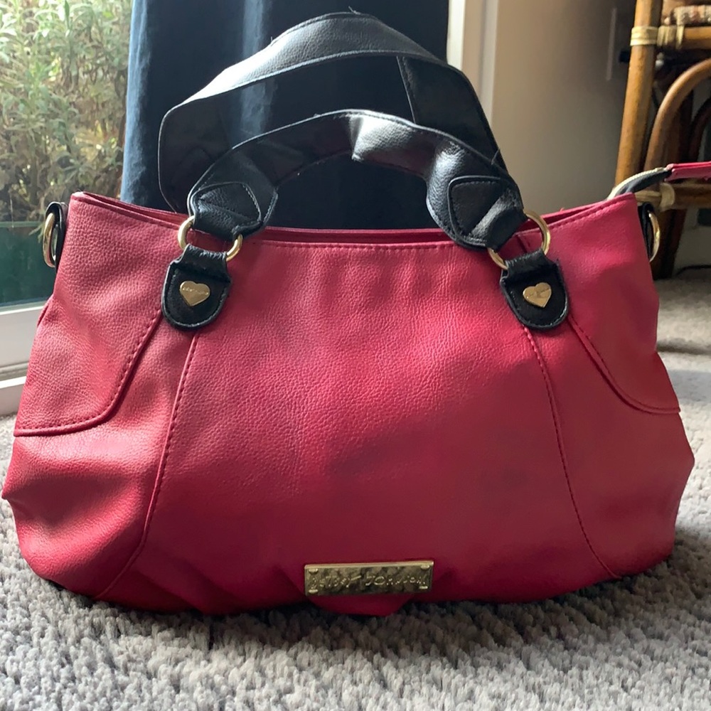 Betsy Johnson Red/Black w/gold hardware Handbag